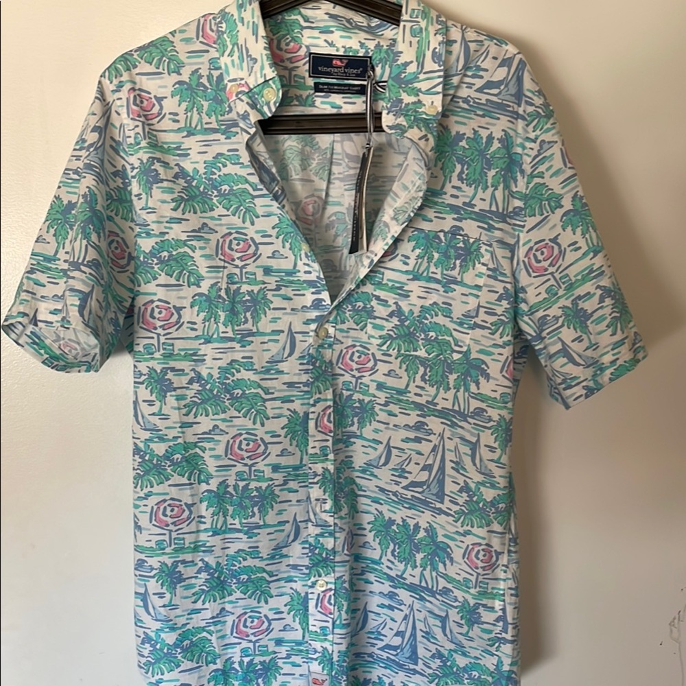 Vineyard Vines Men's Tropical Nautical Party Shirt NWT - Slim Fit Medium